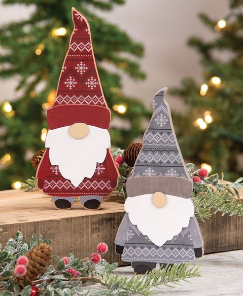 Layered Wooden Sweater Gnome Sitter