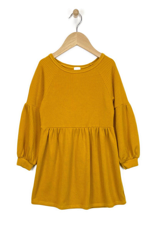 Mustard French Terry Dress (Sizes 4-6X)