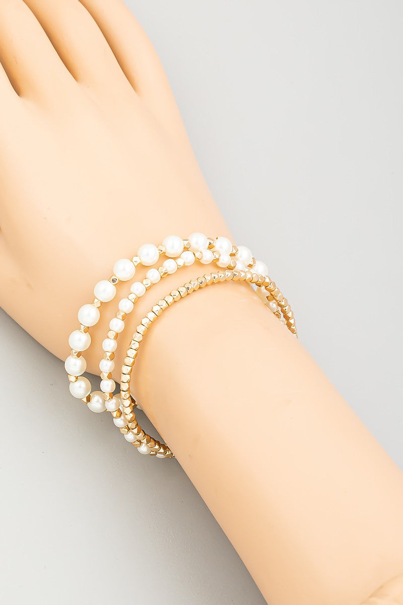 Ball Beaded Stackable Bracelet Set