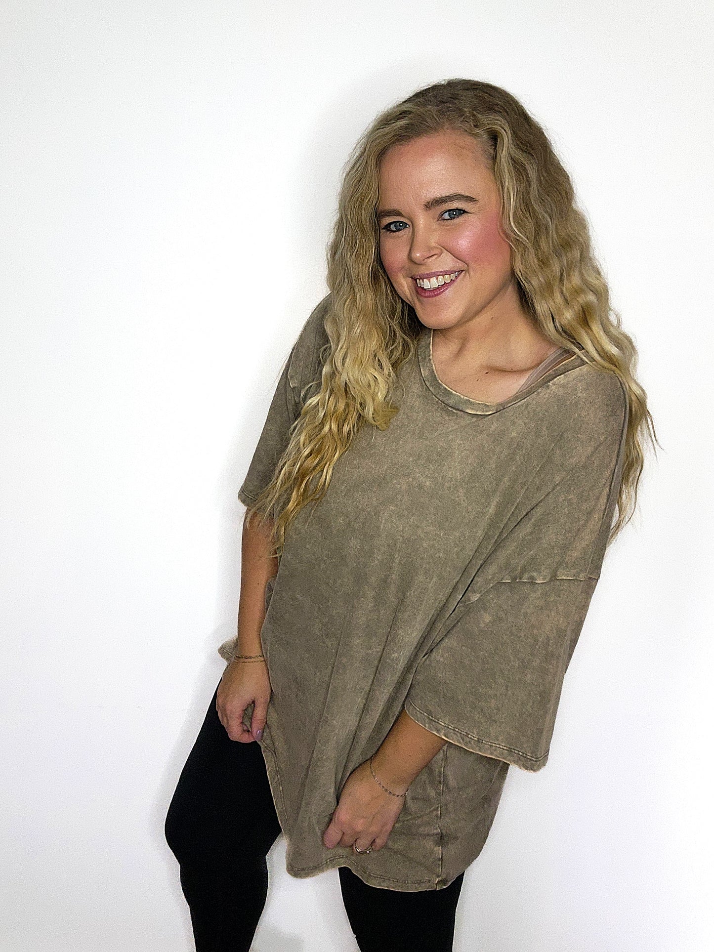 Acid Wash Cotton Box Tee