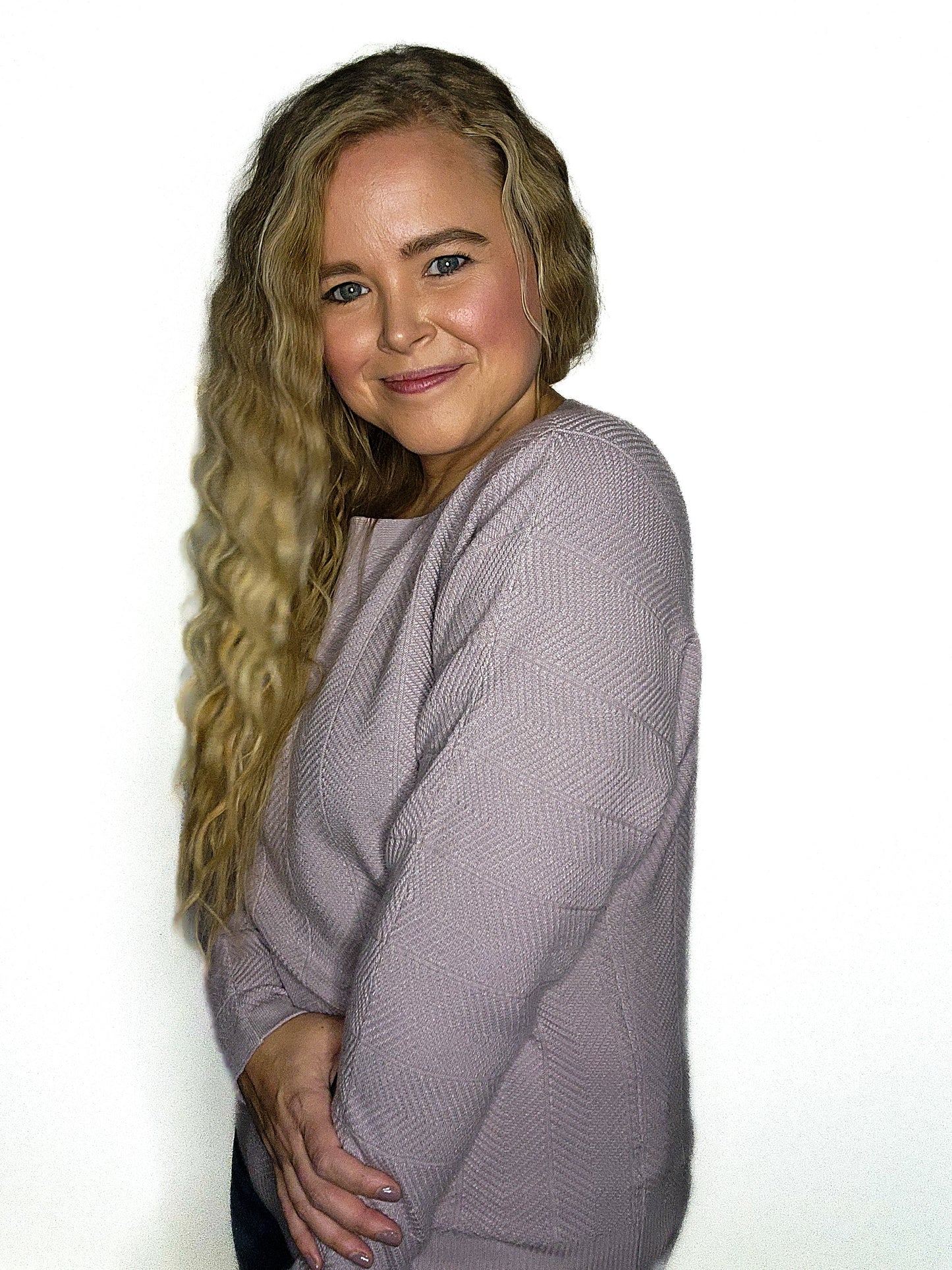 Soft Chevron Pattern Dolman Sleeve Sweater