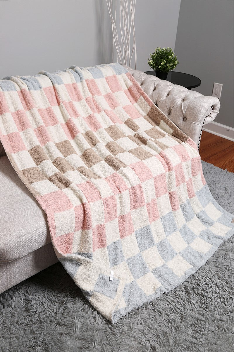 Multi Checkered Throw Blanket - Adult
