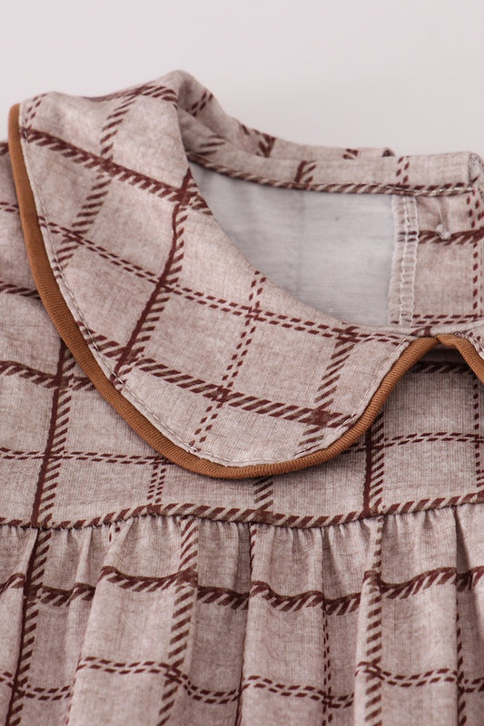 Brown Plaid Dress (Sizes 3-7)