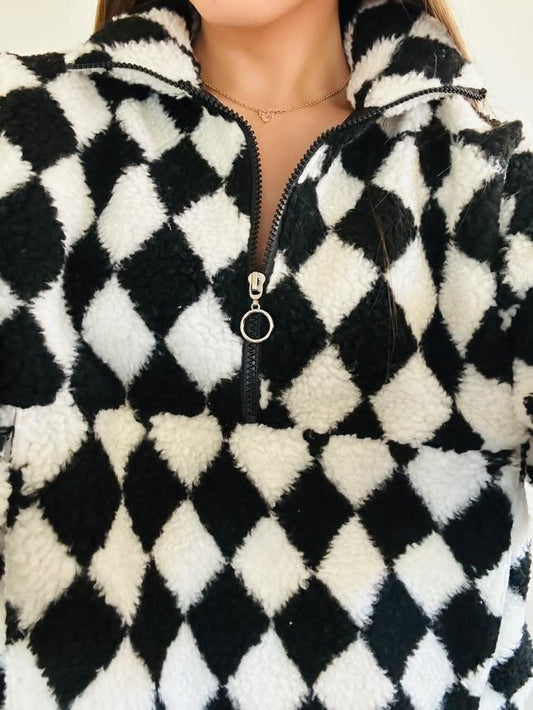 Argyle Sherpa Jacket