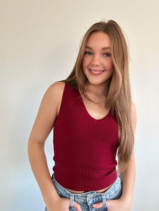 Bodycon Techno Rib V-Neck Tank