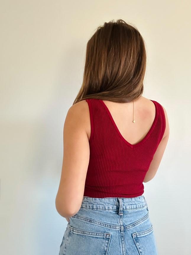Bodycon Techno Rib V-Neck Tank