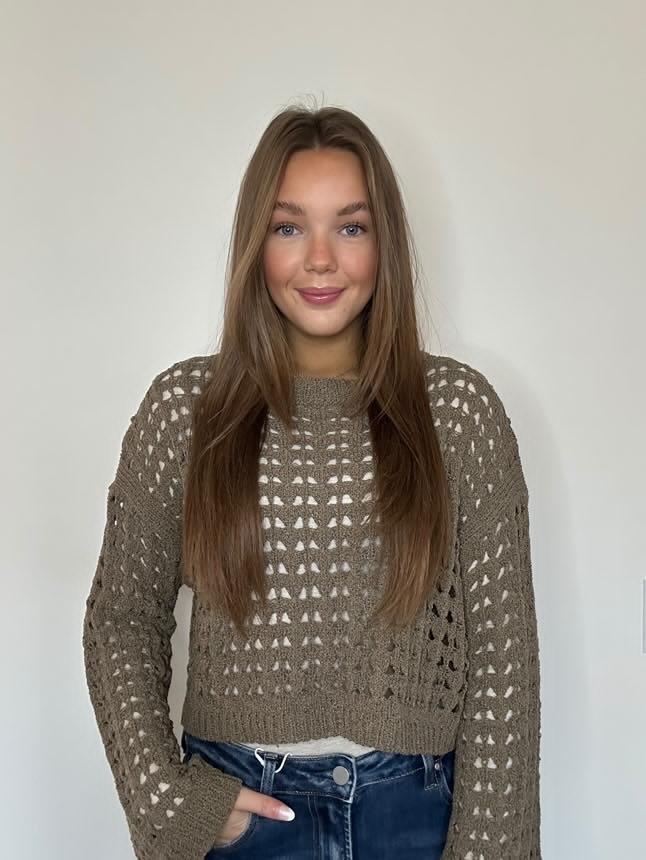 Long Flared Sleeve Open-Weave Sweater