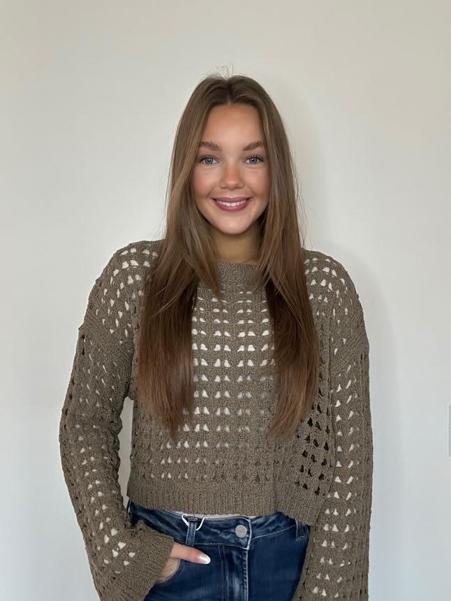 Long Flared Sleeve Open-Weave Sweater
