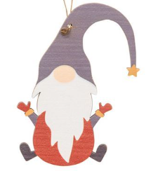 Wooden Winter Gnome Ornaments