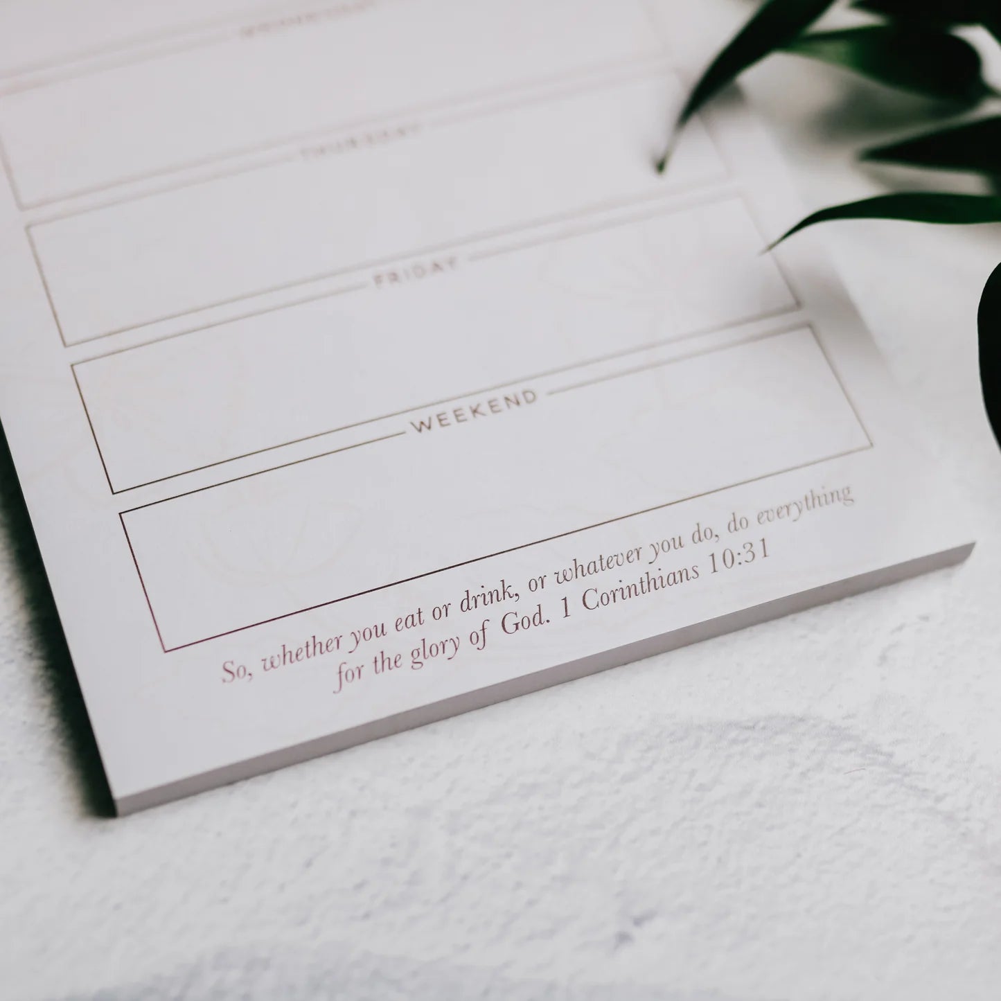 Weekly Goals Notepad - Blush Floral