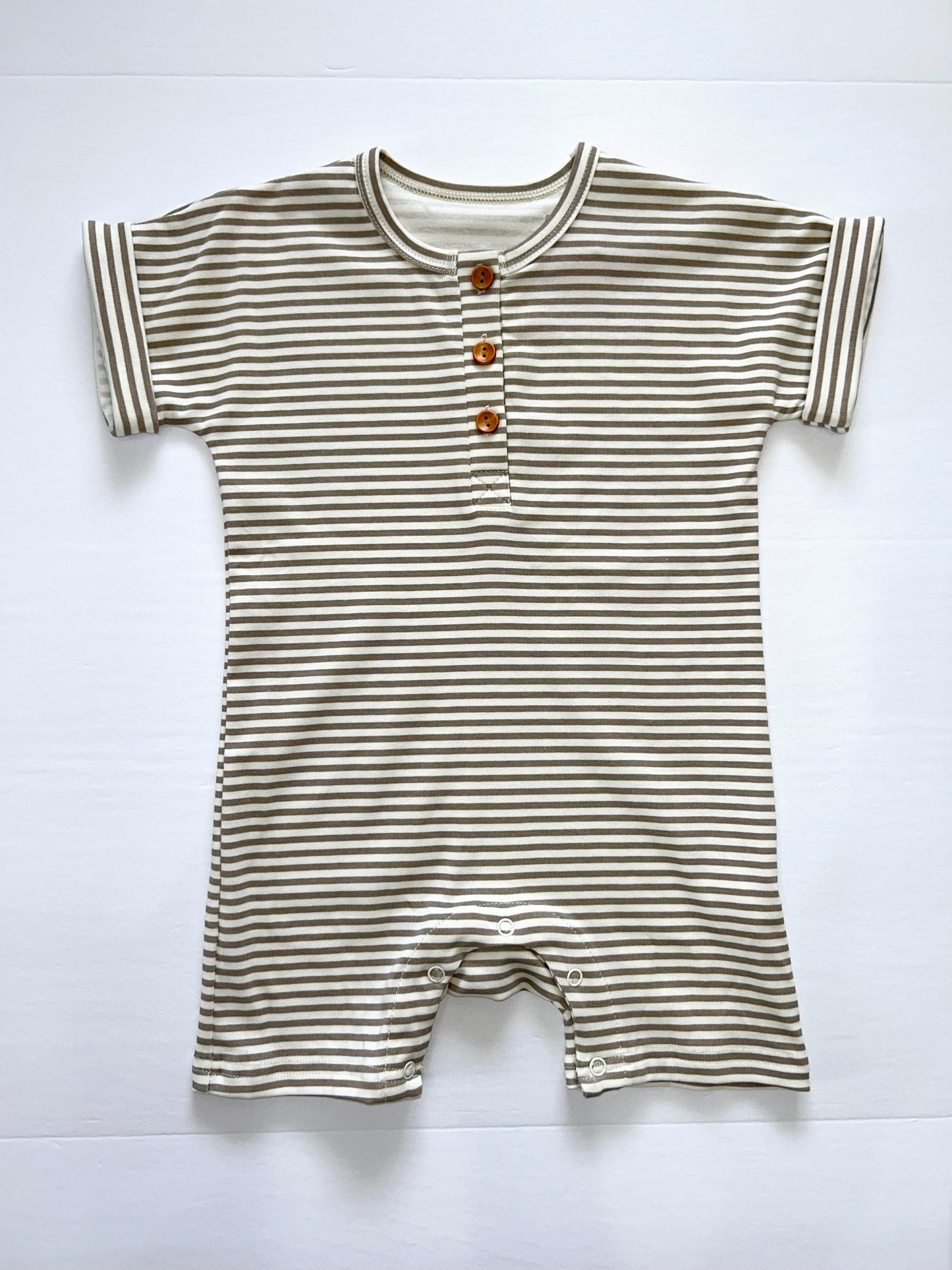Striped Short Sleeve Romper