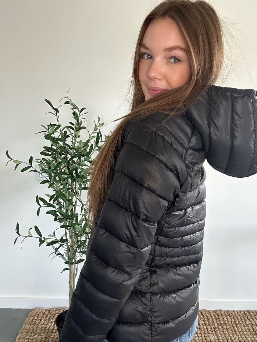 Black Zip Up Puffer Jacket