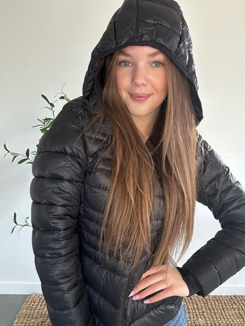 Black Zip Up Puffer Jacket