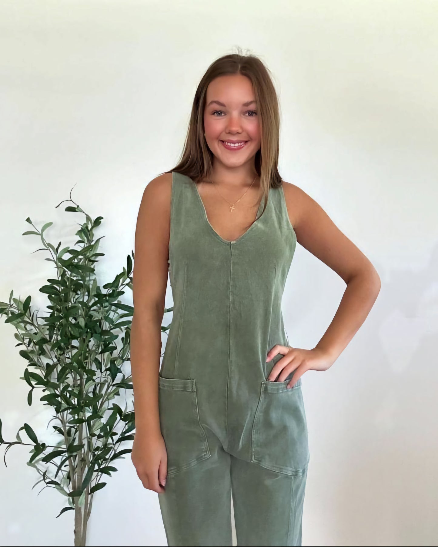 Casual Adjustable Strap Baggy Jumpsuit with Pockets