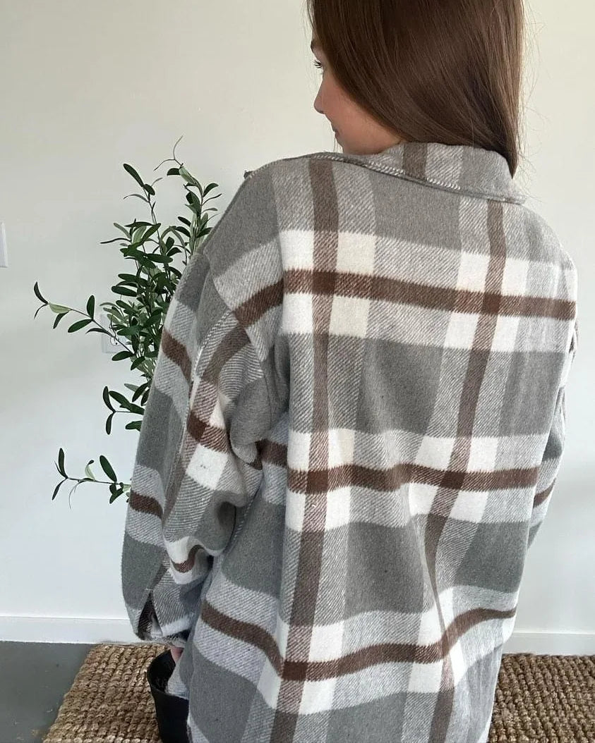 Wool Blend Plaid Flannel Shacket