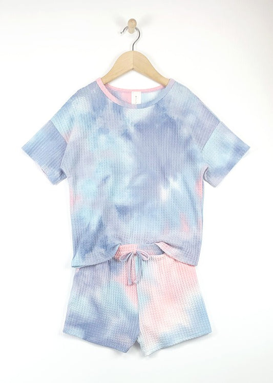 Pink Tie Dye Waffle Lounge Set (7/8-14)