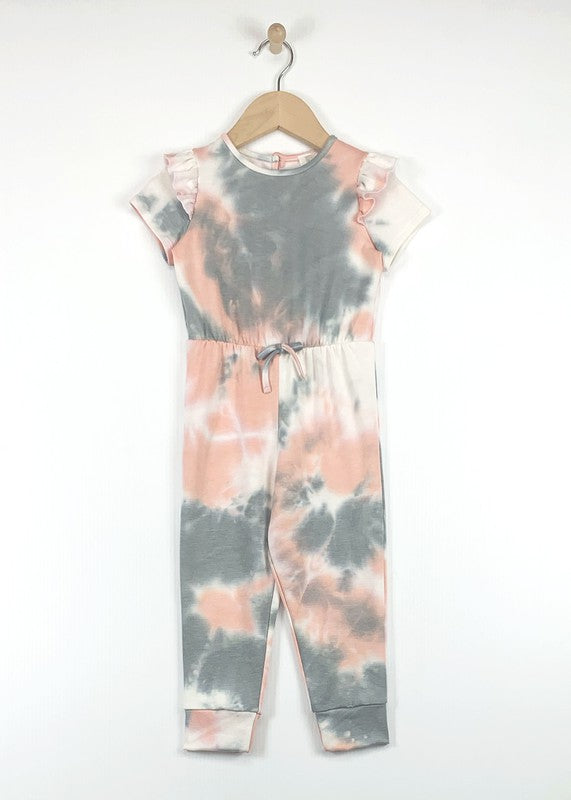 Tie Dye Ruffle Detailed Jumpsuit