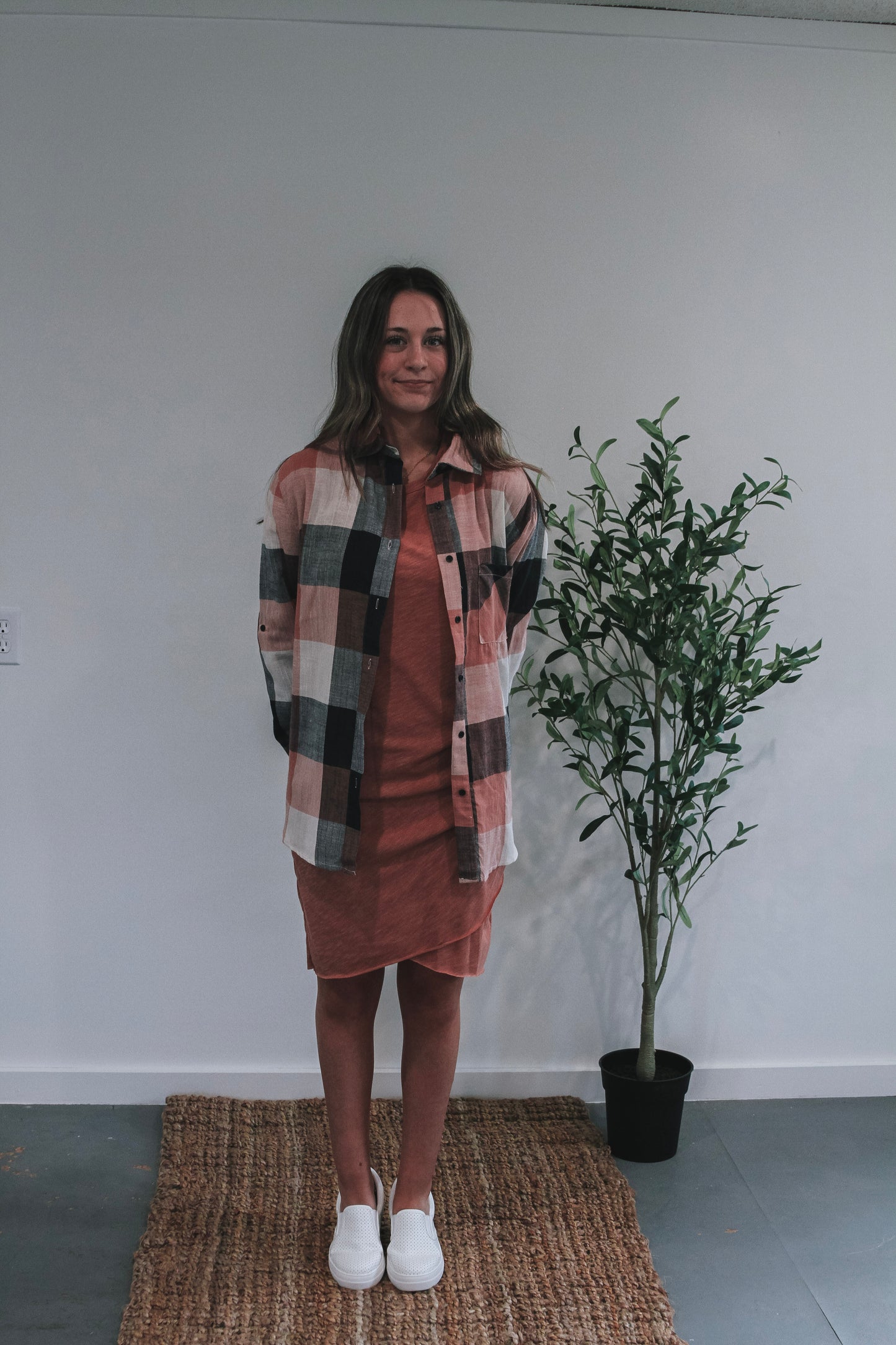 Toffee Long Sleeve Double Layered Dresses