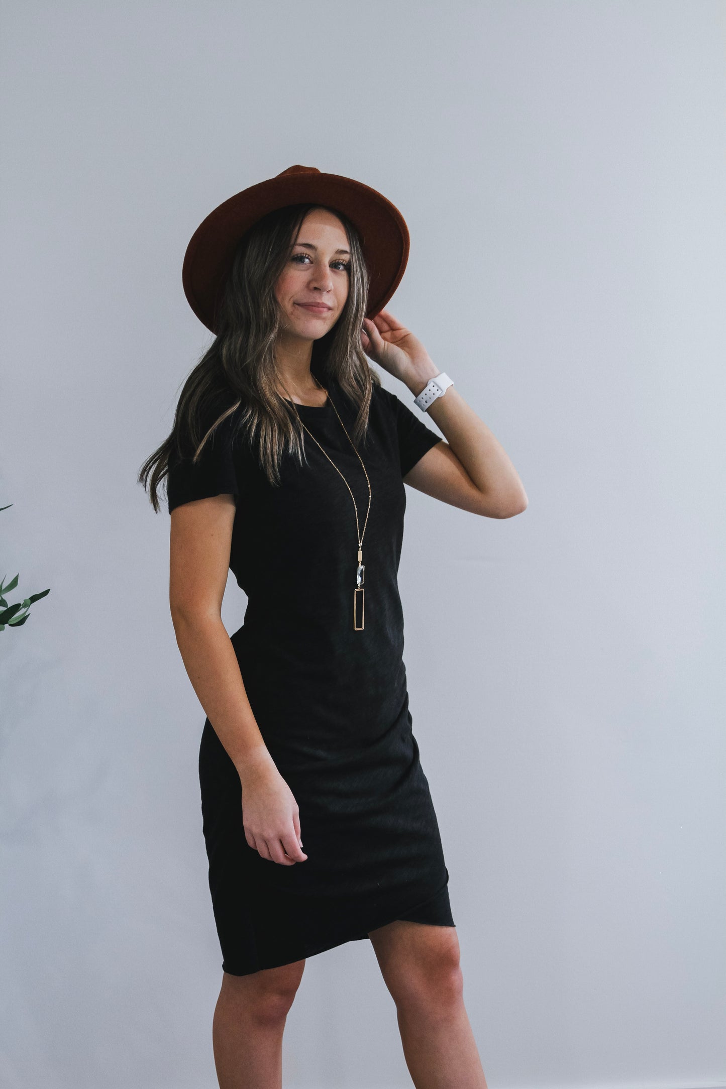 Black Short Sleeve Double Layered Dress