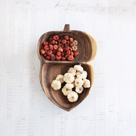 Acacia Wood Acorn Shaped Dish