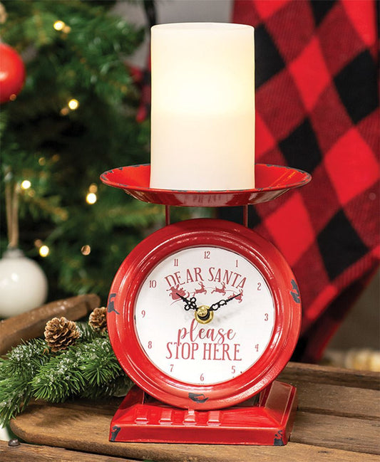 Vintage Dear Santa Old Town Scale Clock