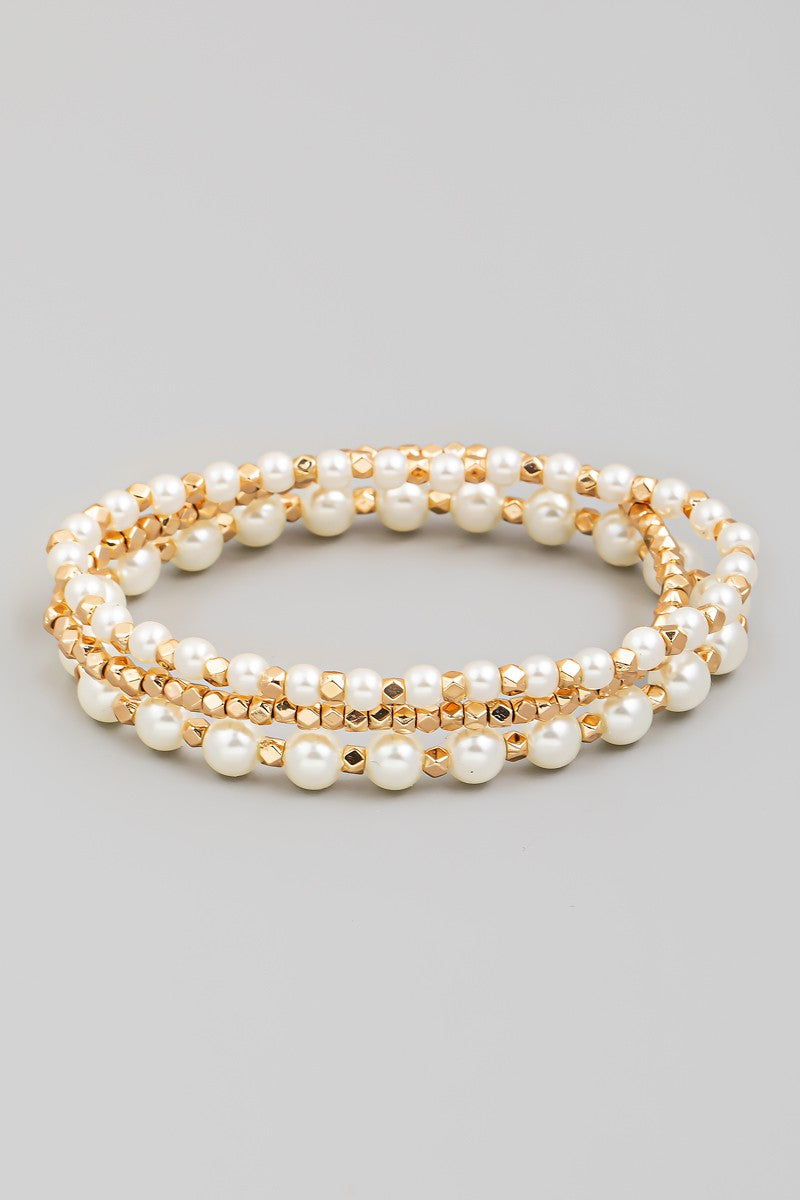 Ball Beaded Stackable Bracelet Set