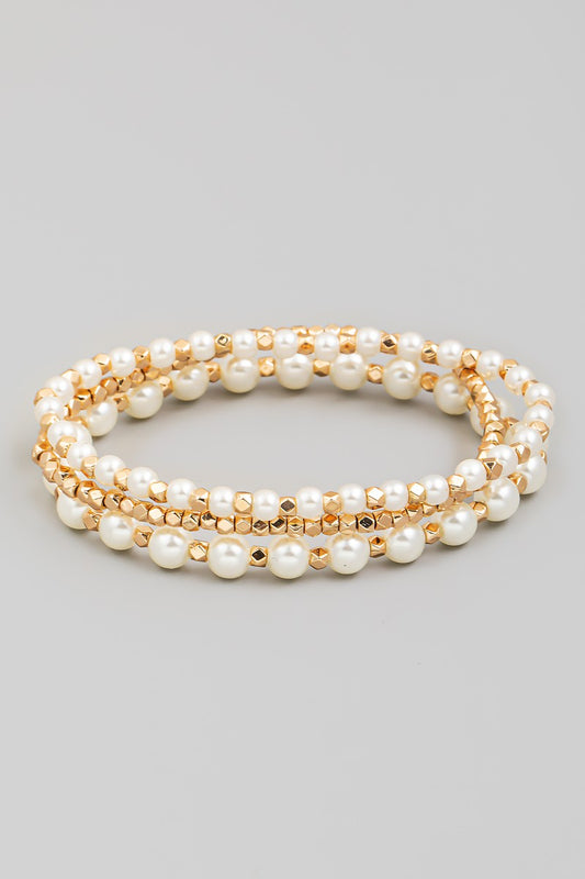 Ball Beaded Stackable Bracelet Set