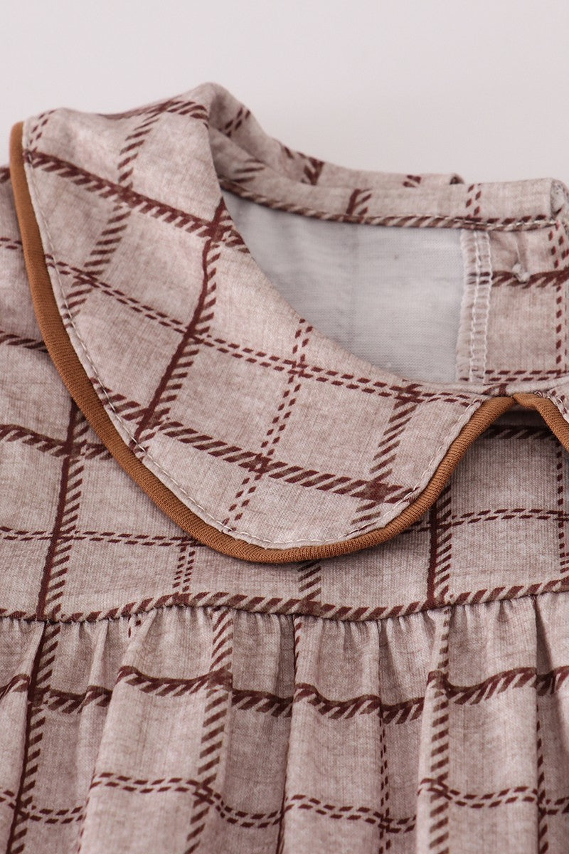 Brown Plaid Dress (Sizes 3-7)