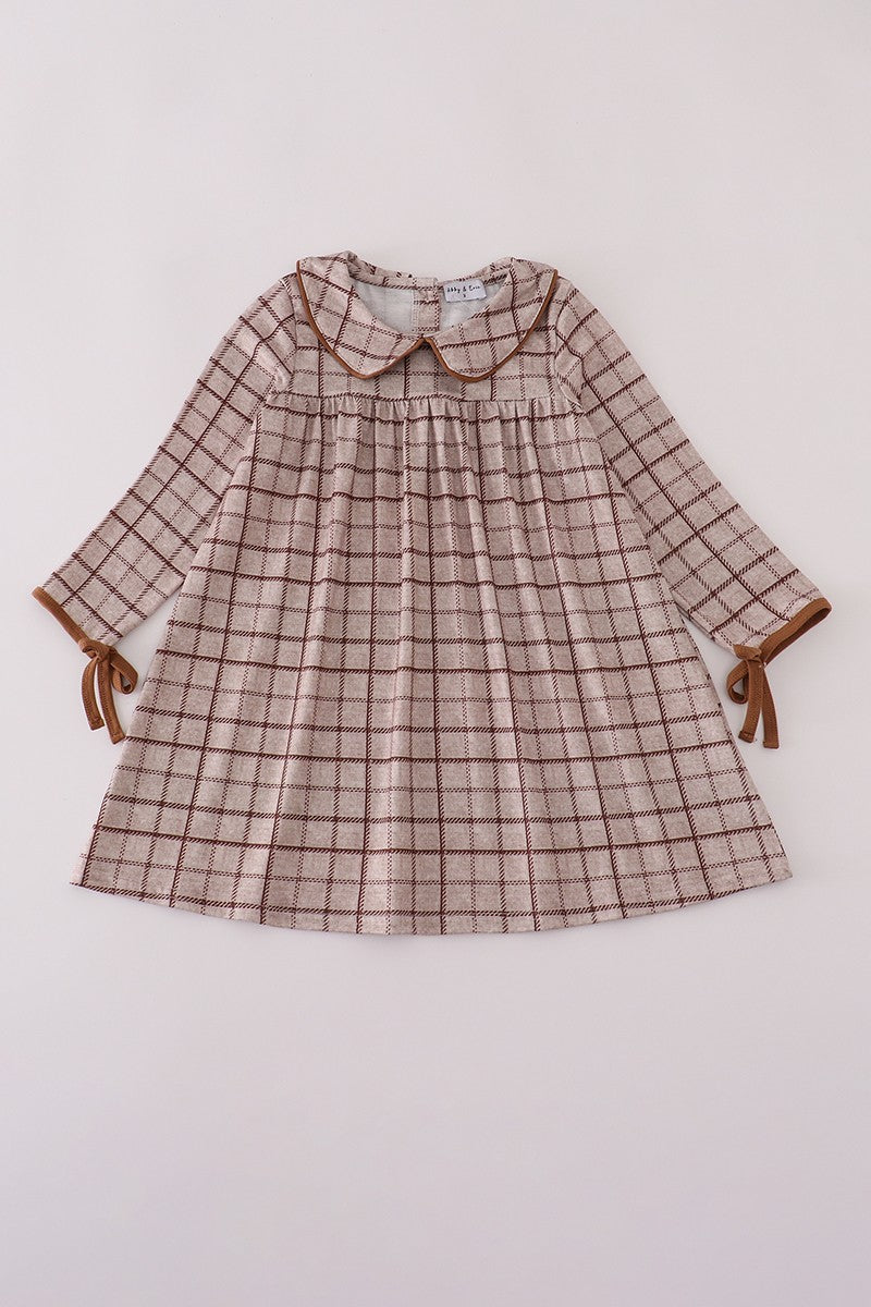 Brown Plaid Dress (Sizes 3-7)