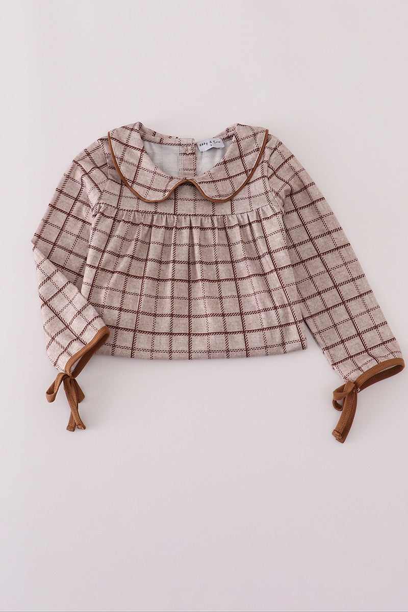 Brown Plaid Dress (Sizes 3-7)