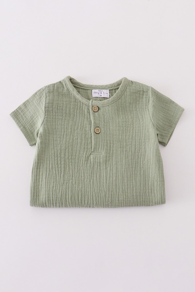 Premium Sage Romper (Sizes 3M-18M)