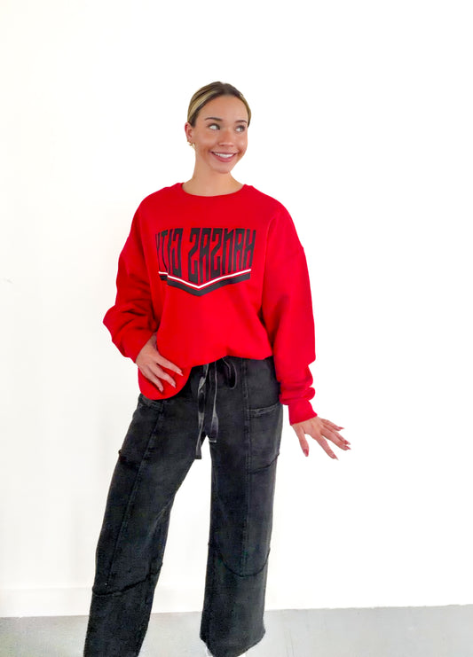 Black Mineral Washed Wide Leg Casual Comfy Pant