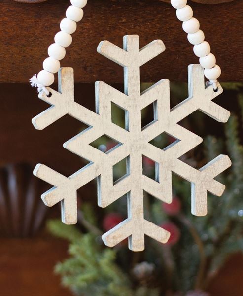 Distressed Wooden Snowflake Ornament