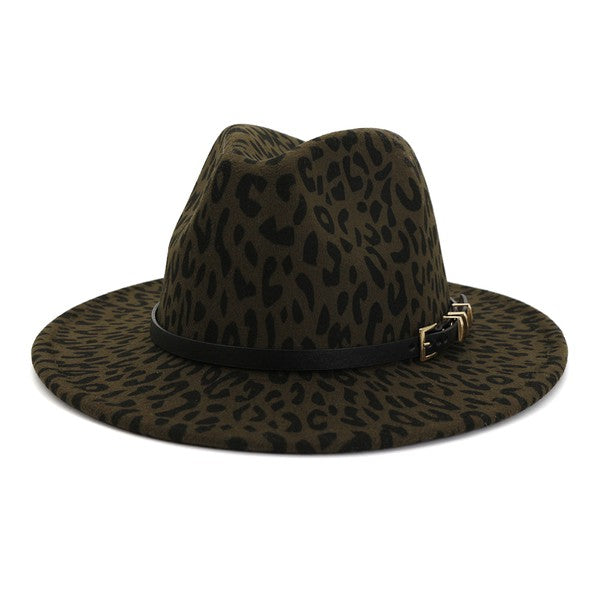 Green Leopard Panama Hat