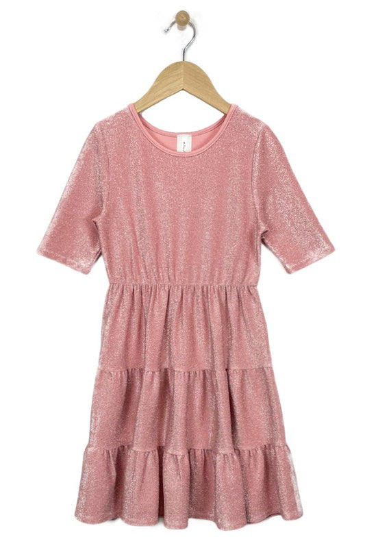 Sparkle Knit Tiered Dress (Sizes 7-12)