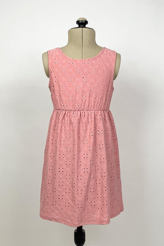 Rose Tie Back Eyelet Dress