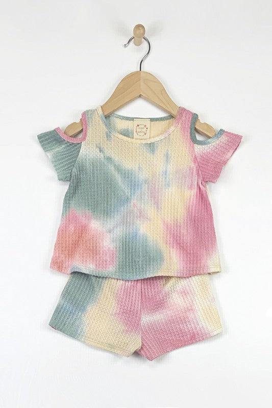 Tie Dye Waffle Lounge Set (2T-4T)