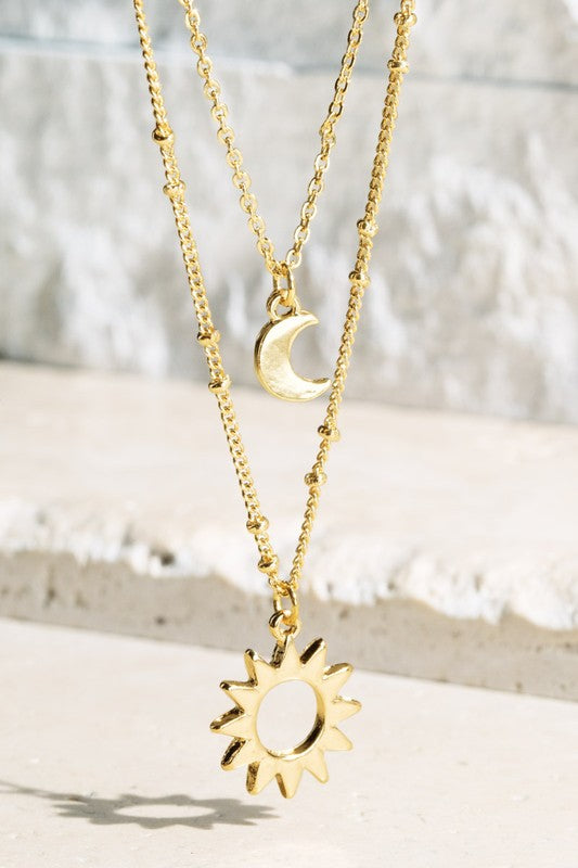Moon and Sun Pendant Necklace
