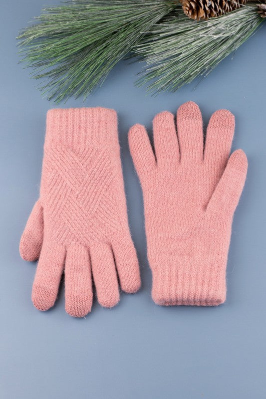 Weave Accent Touch Gloves