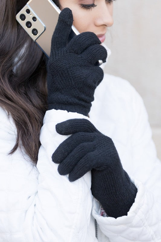 Weave Accent Touch Gloves