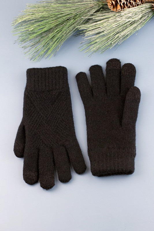 Weave Accent Touch Gloves