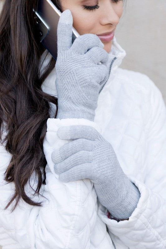 Weave Accent Touch Gloves