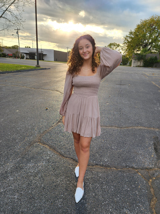 Puff Sleeve Smocked Mini Dress
