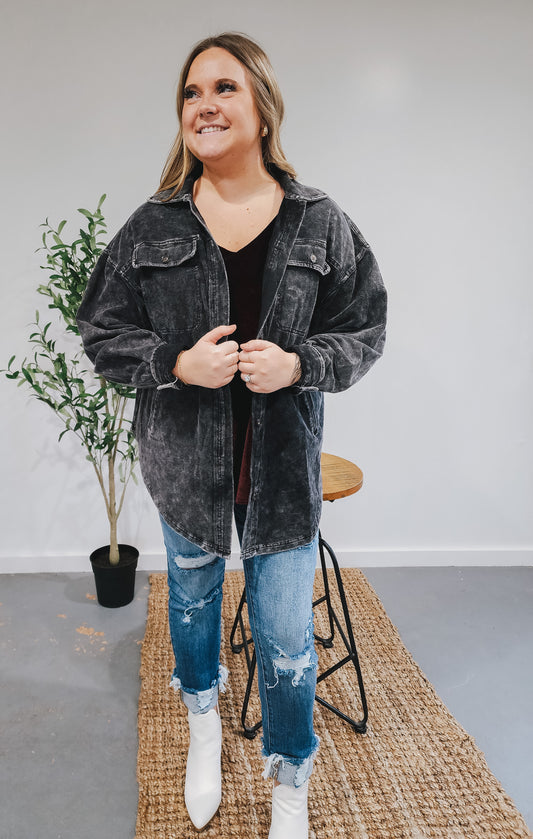 Black Washed Shacket