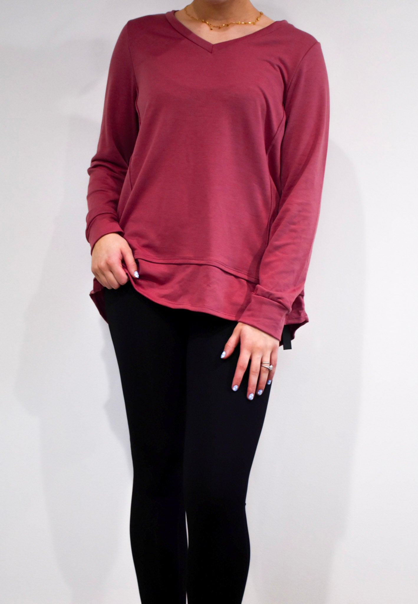 Rose French Terry Long Sleeve Top