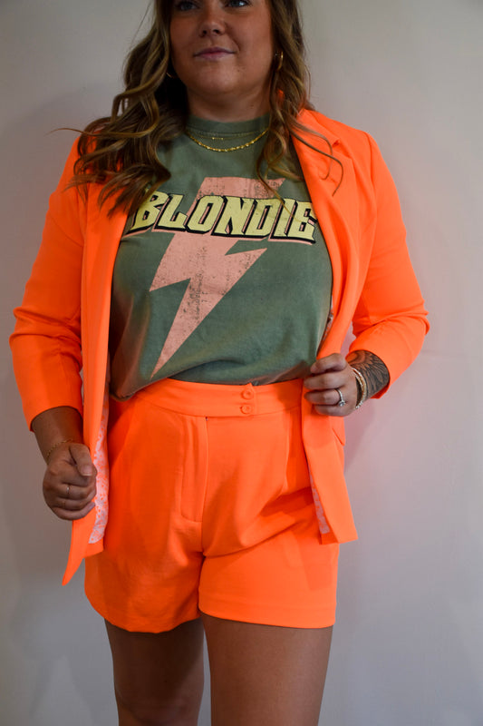 Jayne Neon Tangerine Blazer