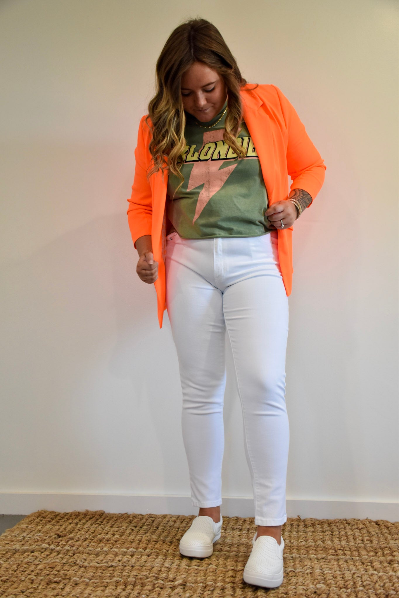 Jayne Neon Tangerine Blazer