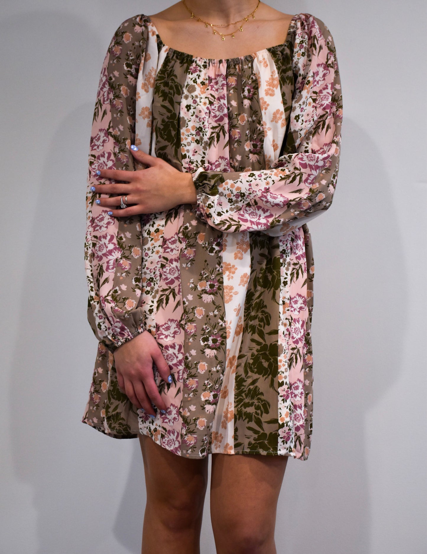 Mauve Mocha Printed Dress