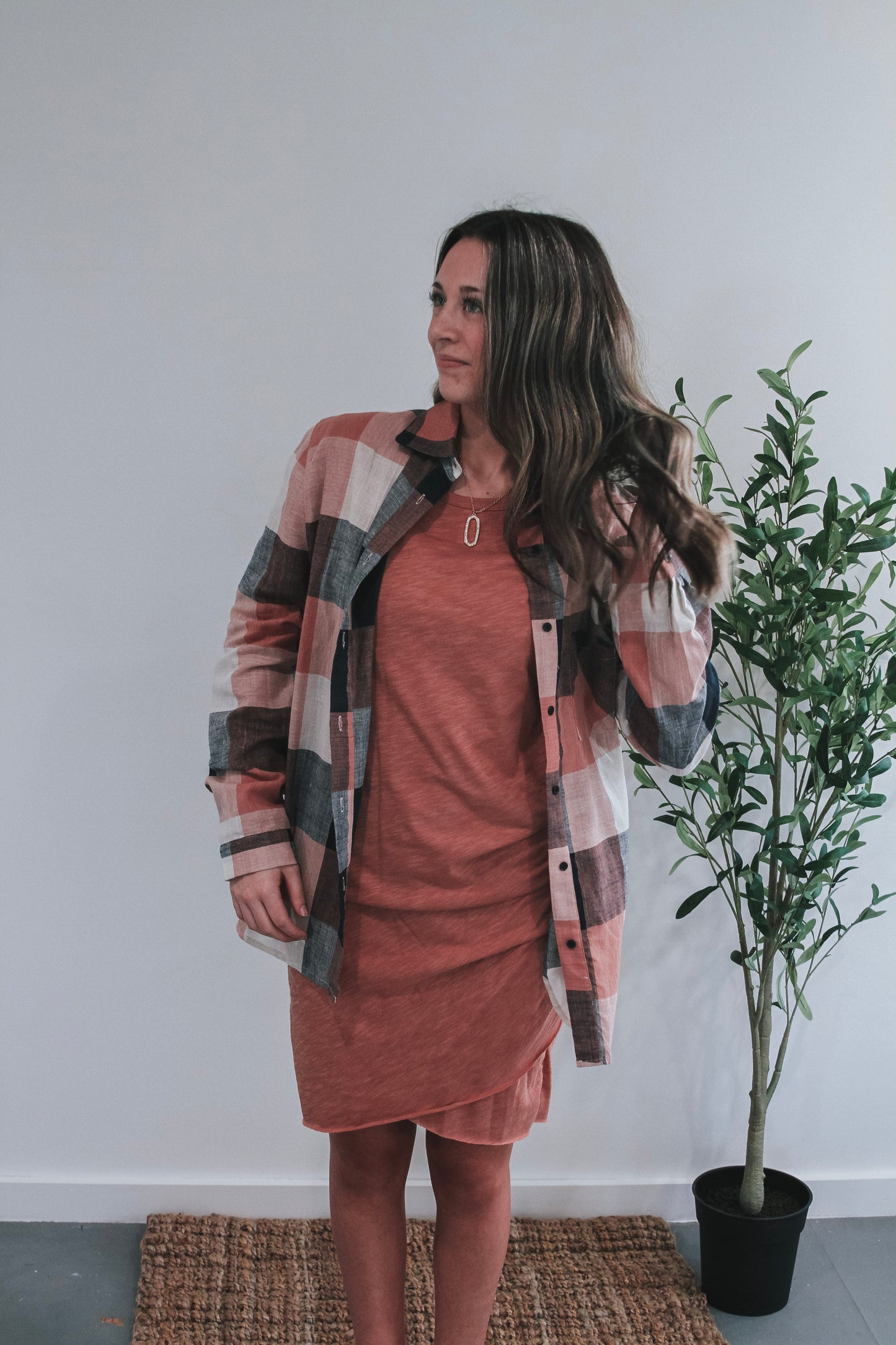 Toffee Long Sleeve Double Layered Dresses